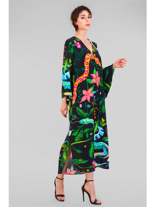 Abito fantasia in viscosa miriam stella | RE2518BLACVK SNAKE